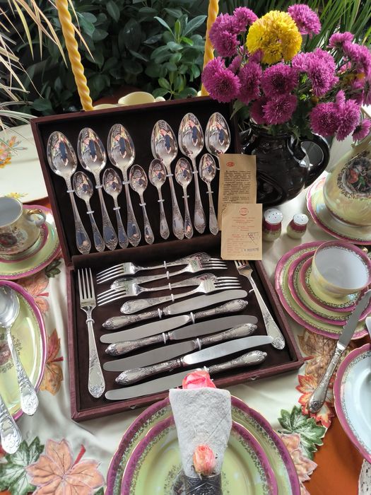 Мельхиоровый посеребренный набор 6/24,ЗиШ, Вольнянск мнц УССР