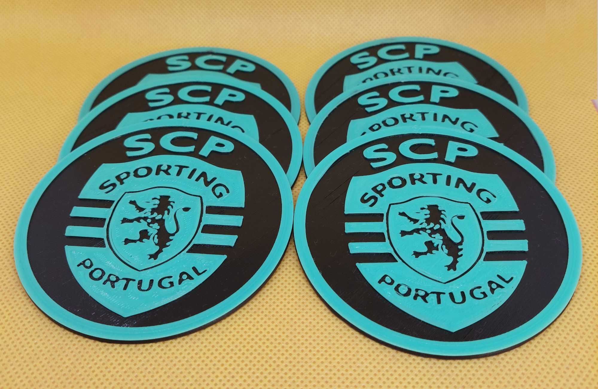 Base para copo Sporting Clube Portugal SCP Pack 6 coasters Impressão3D