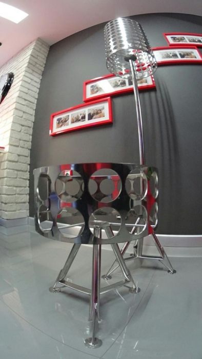 Lampa ręcznie robiona polerowana stal nierdzewna 2mm