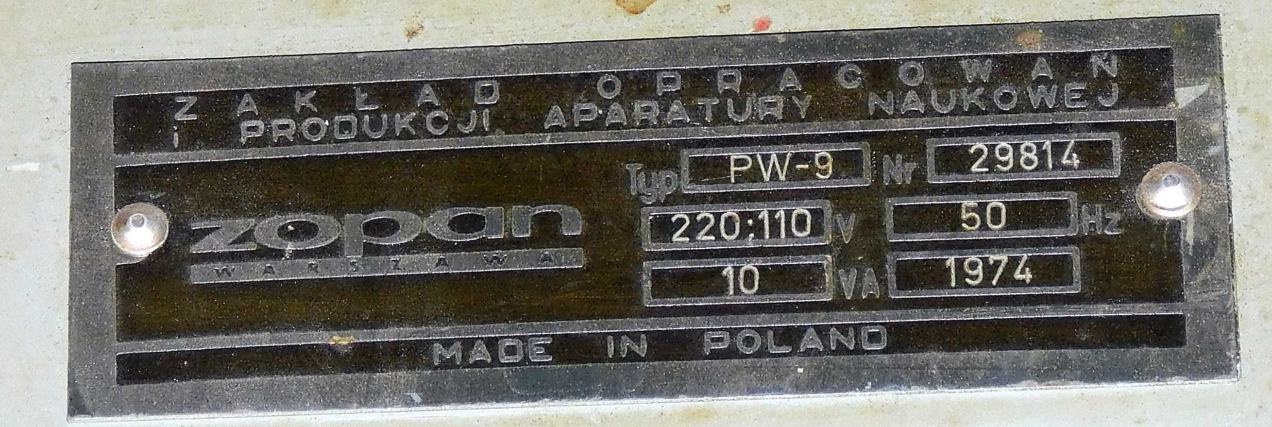 przyrząd pomiarowy Generator dekadowy PW 9 ZOPAN