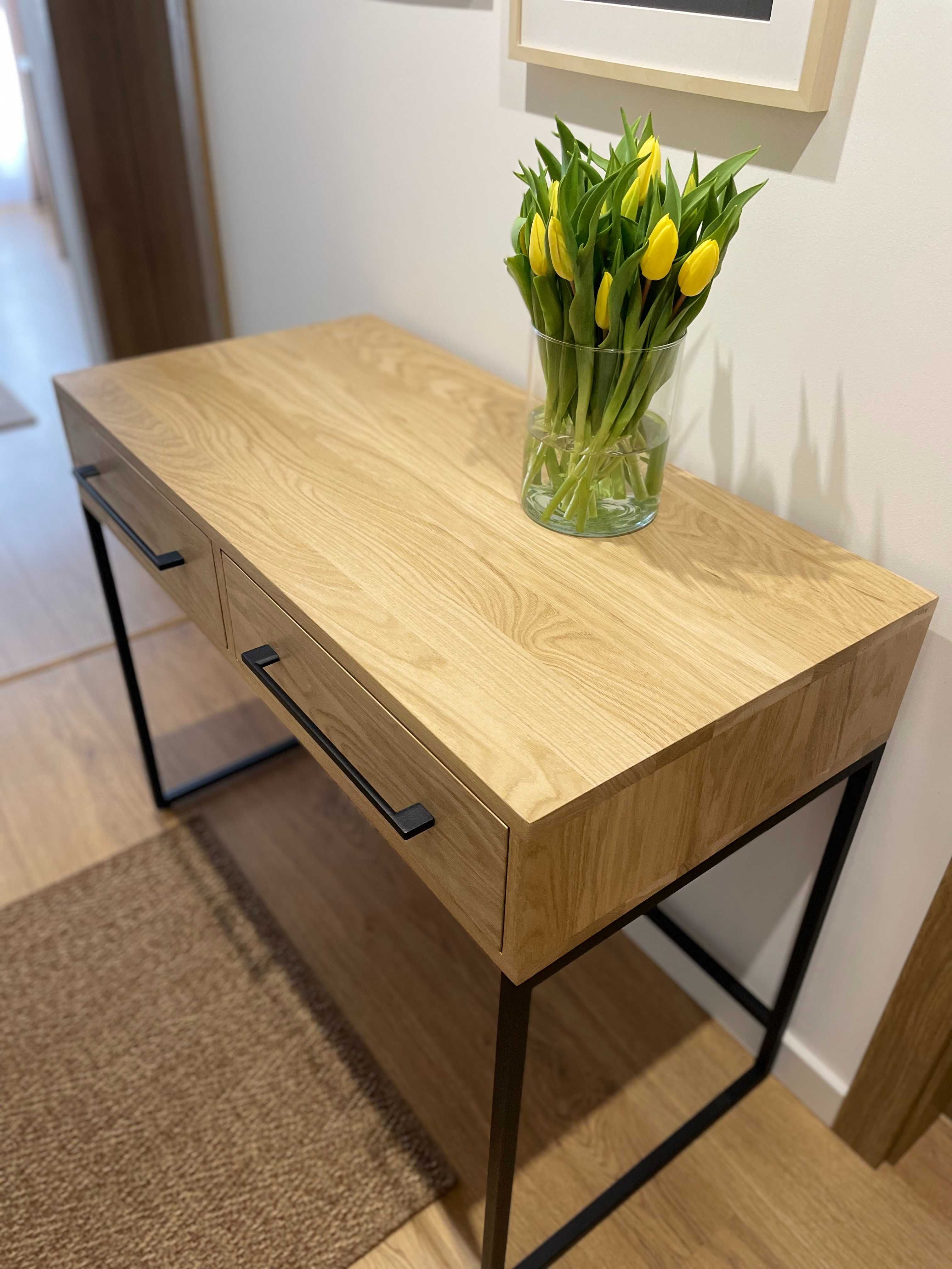 Komoda Konsola Toaletka Loft Quiet Luxury Dąb Drewno Naturalne PL