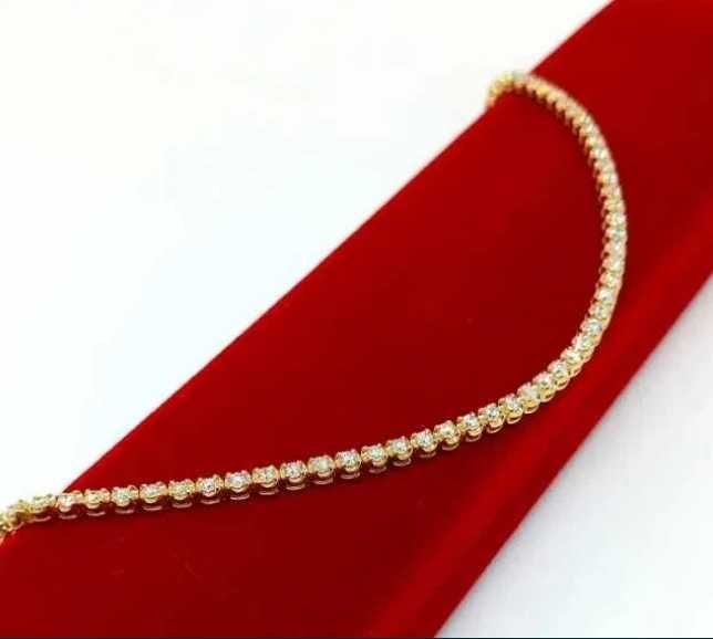 Złota bransoletka Tenisówka Diamenty 58szt 2,12ct Pr.750 W:7,35gr 18cm