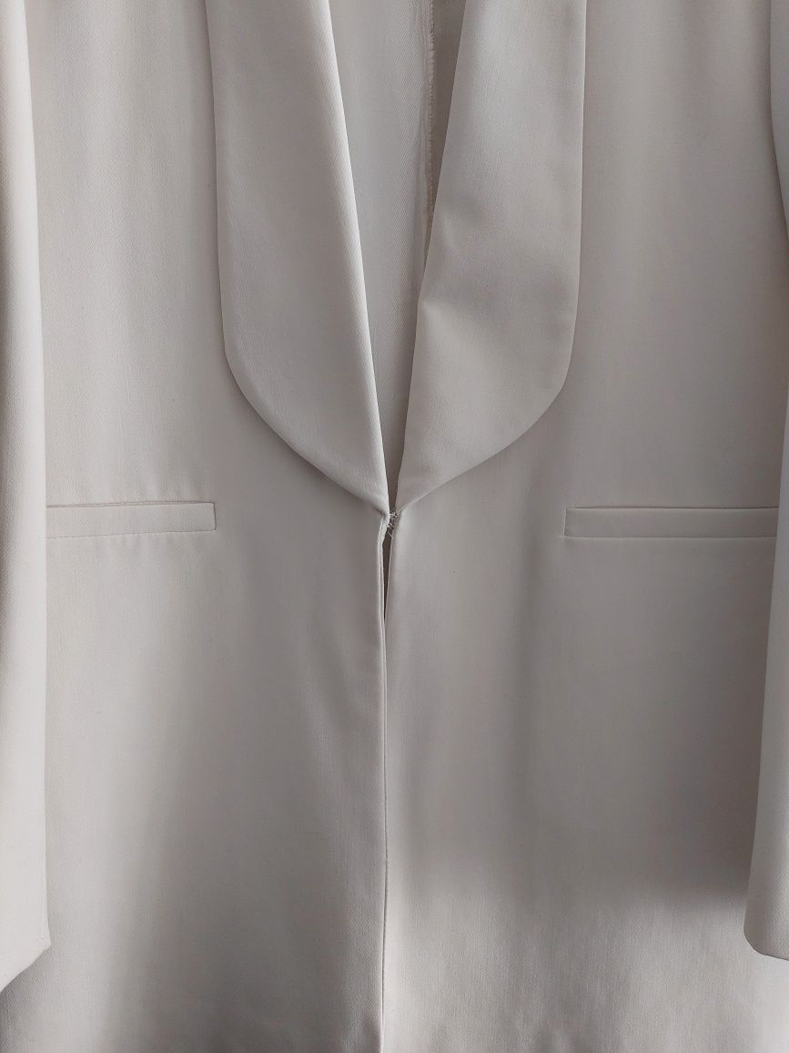 Blazer Branco Lapela Smoking - Zara