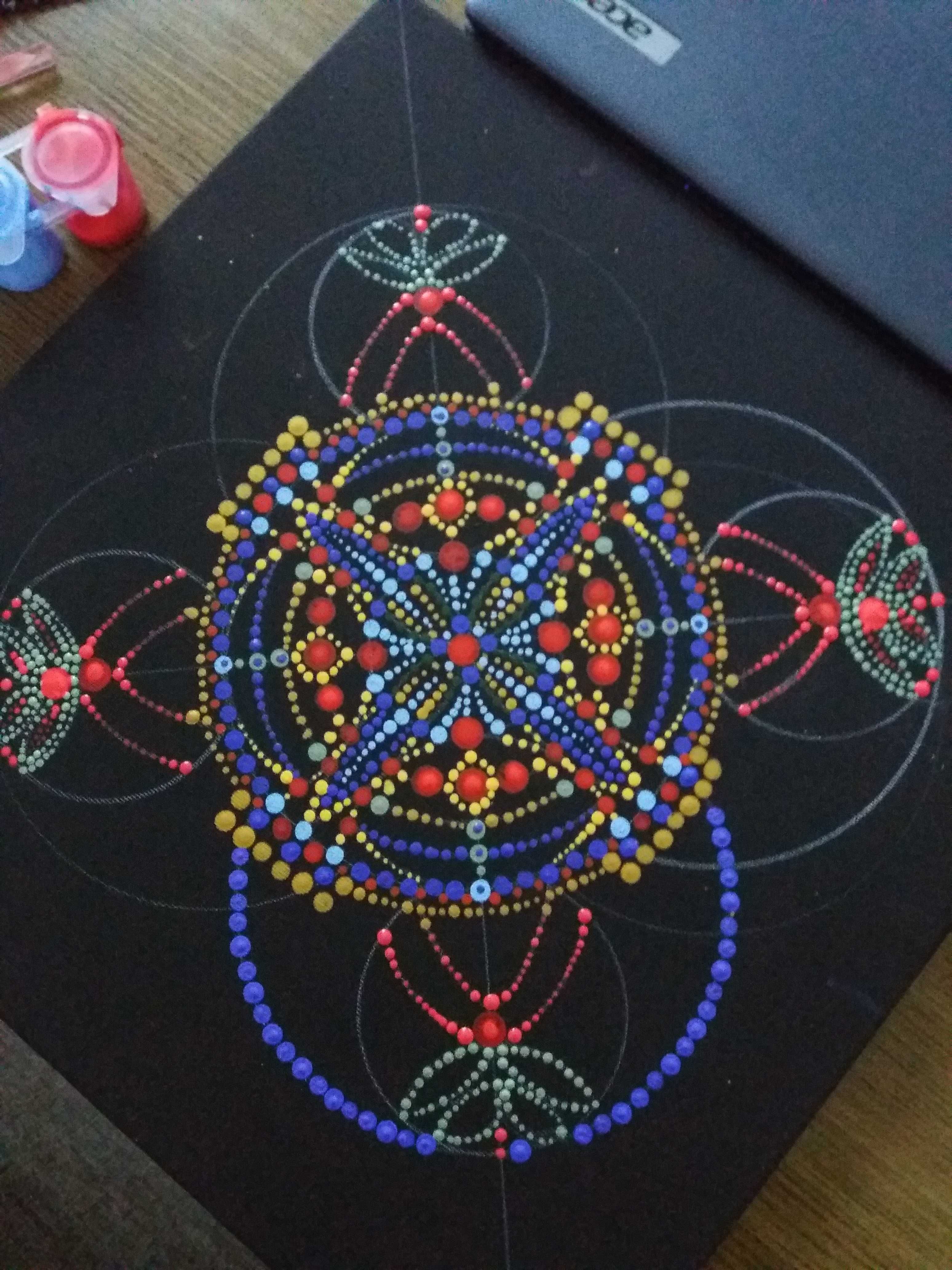 Mandala -kolorowa na szczęście ,powodzenie 40x40