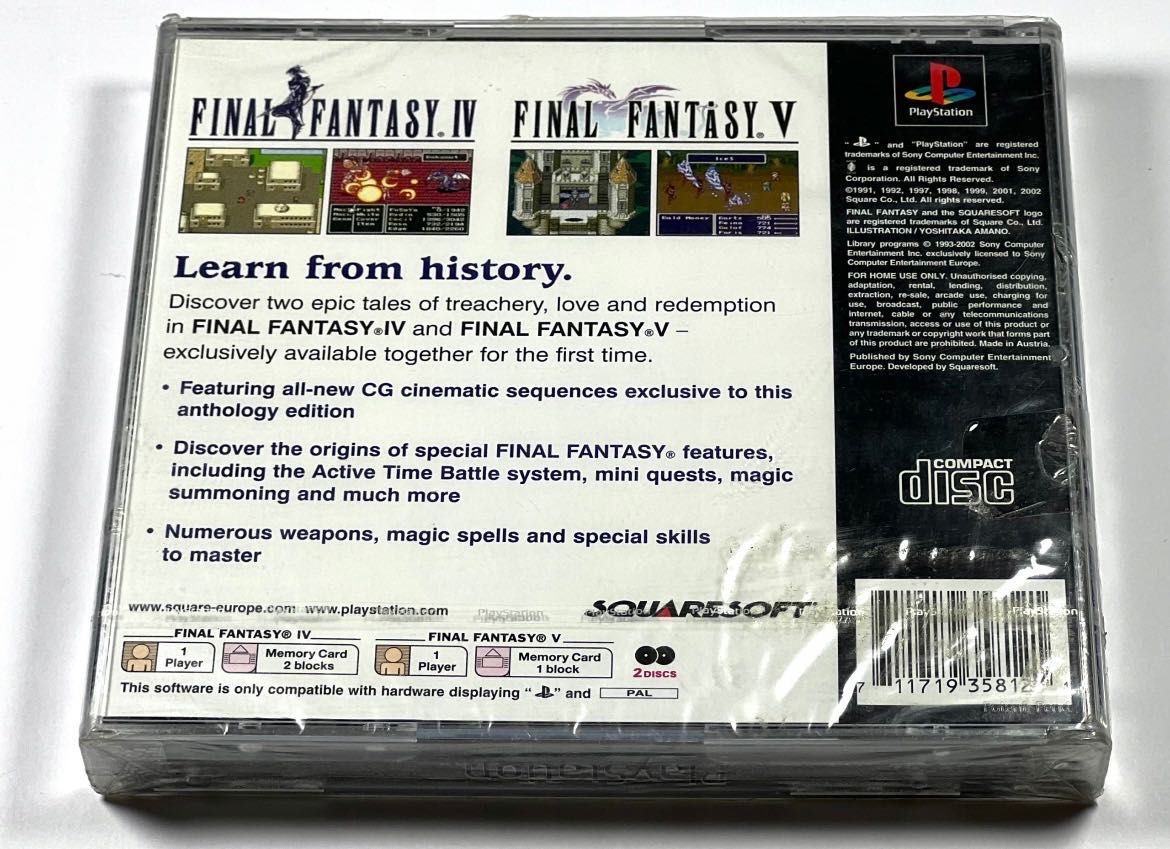 Final Fantasy Anthology Playstation 1 PS1 PSX Folia