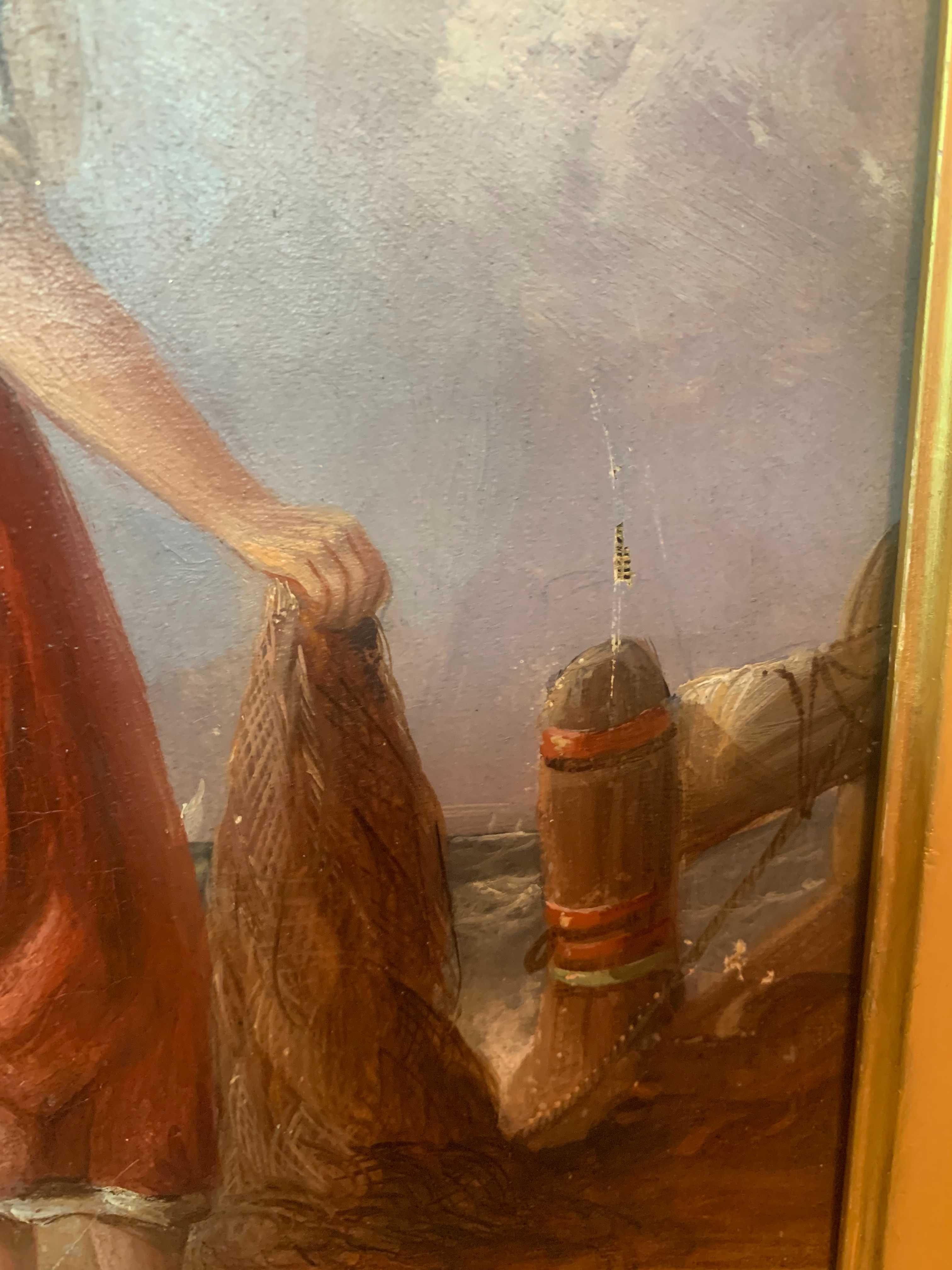Картина"Риболовля"худ.Pollentine XIX ст.Англія масло на полотні39*49см