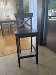 Stolek barowy z oparciem Ingolf,czarny 63 cm IKEA