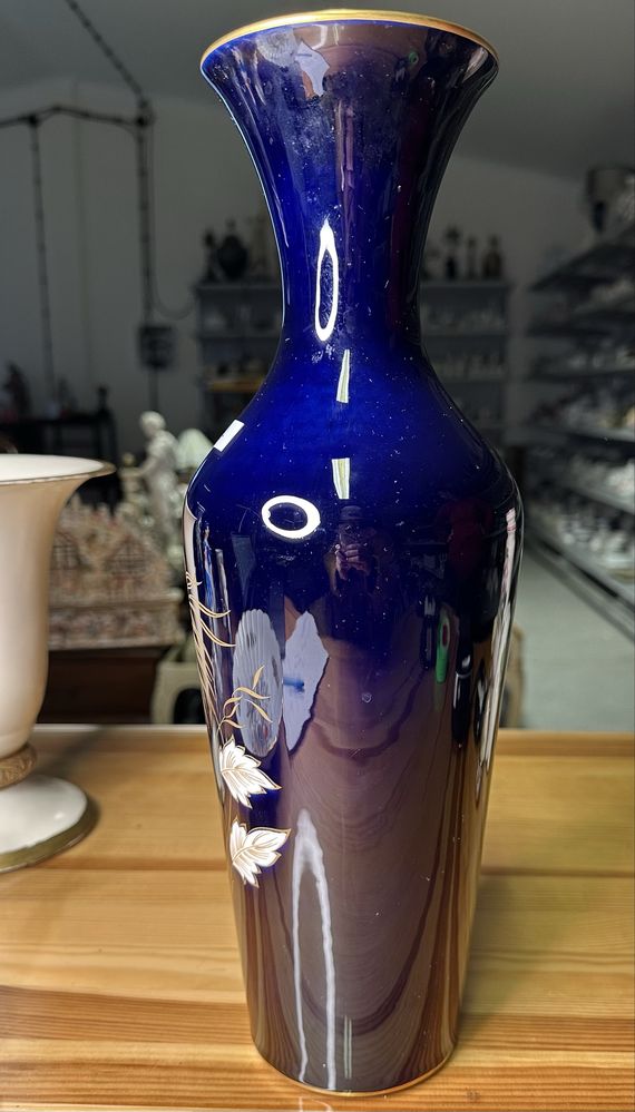 Wazon porcelanowy sygnowany Echt Kobalt CM Hutschenreuther kwiat 1024