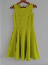 Sukienka limonkowa zielona żółta 36 S