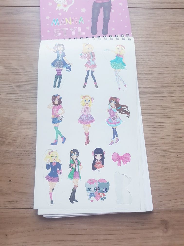 Książka Manga Styl z naklejkami wesołe malowanki