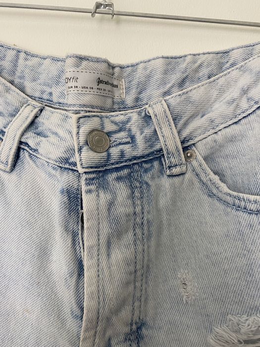 Calções de ganga clara curtos