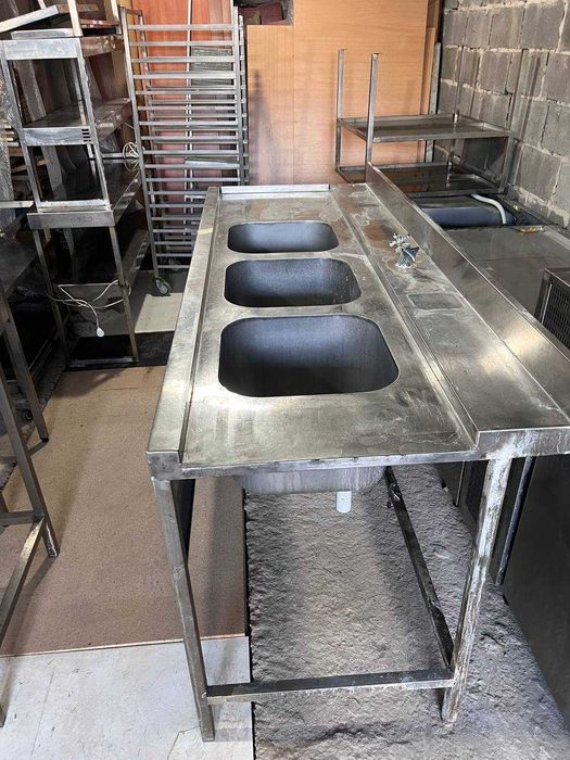 Мийка 3 секціі нержавіюча бу для кафе ресторна бара