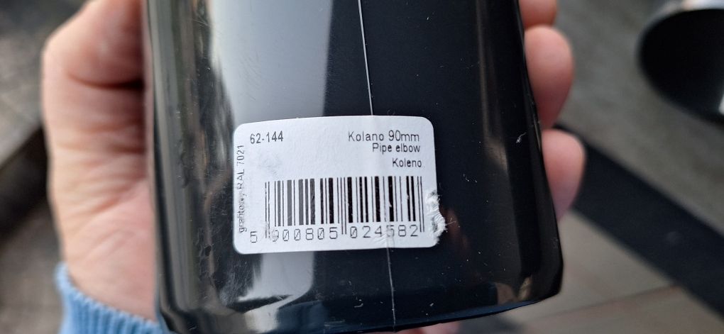 Kolano Bryza srednica 90 mm Grafit RAL  7021