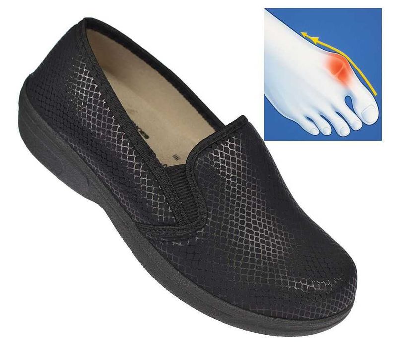 Półbuty damskie na haluksy P-429 wygodne rozciągliwe mokasyny roz. 38