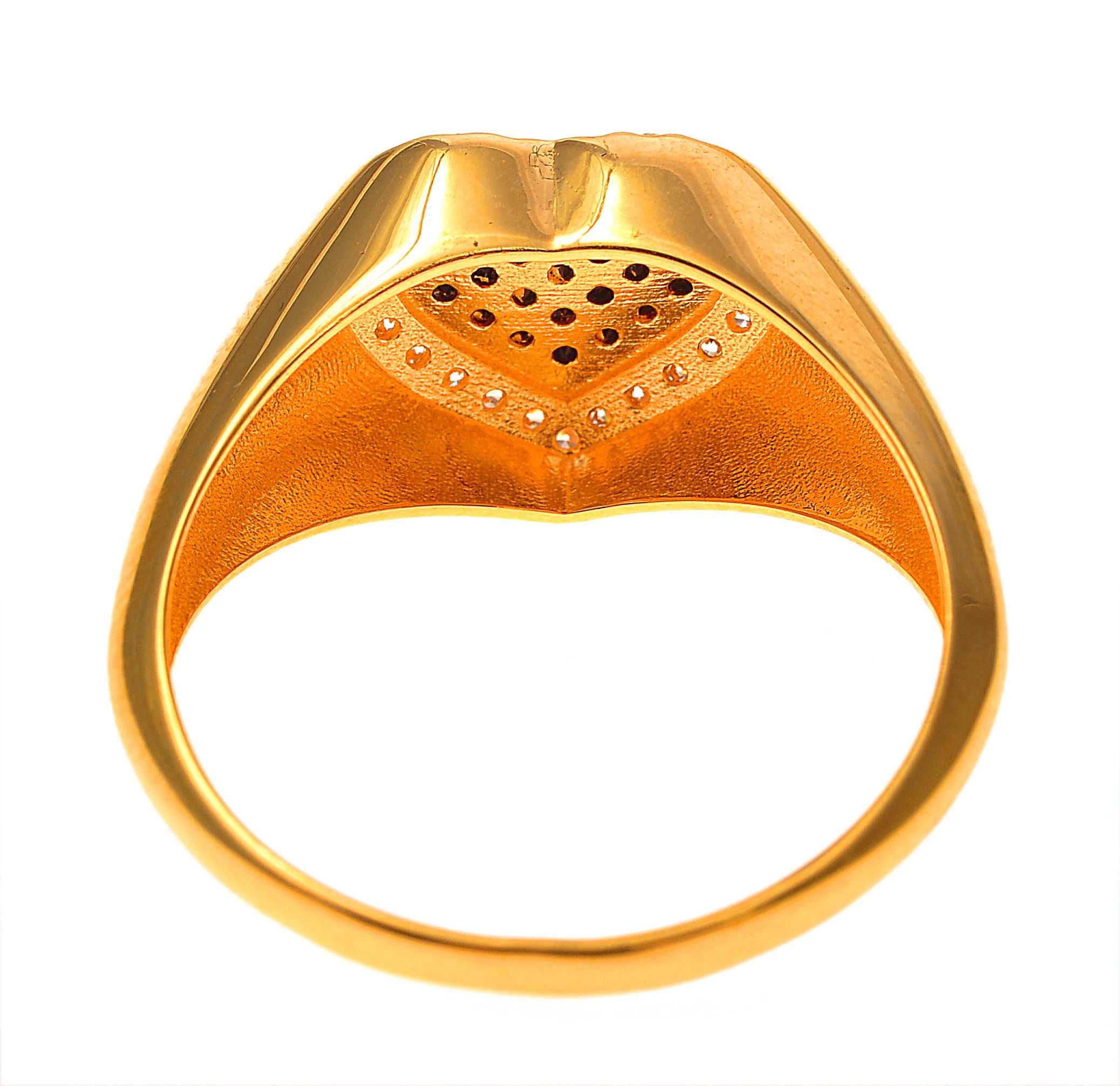 Złoty pierścionek z czarnym serduszkiem 386122