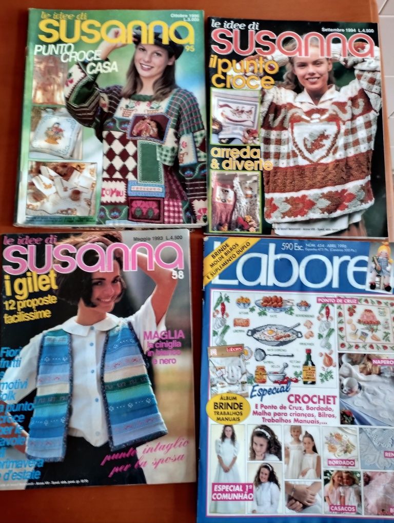 Livros de bordados e ponto de cruz
