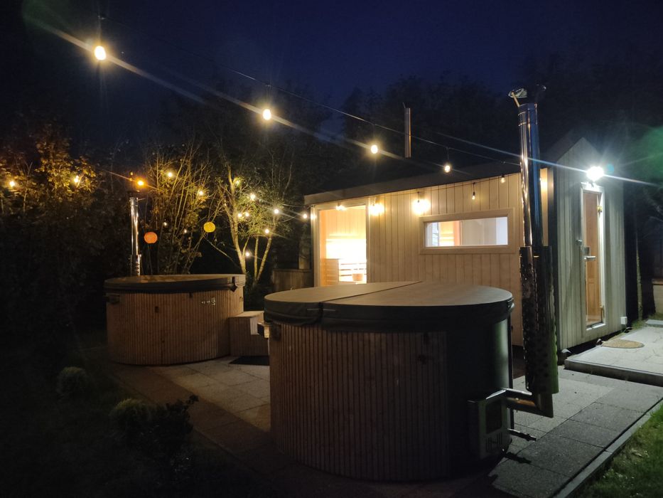 Domek całoroczny ,,Sosnovia" Mazury balia jacuzzi sauna