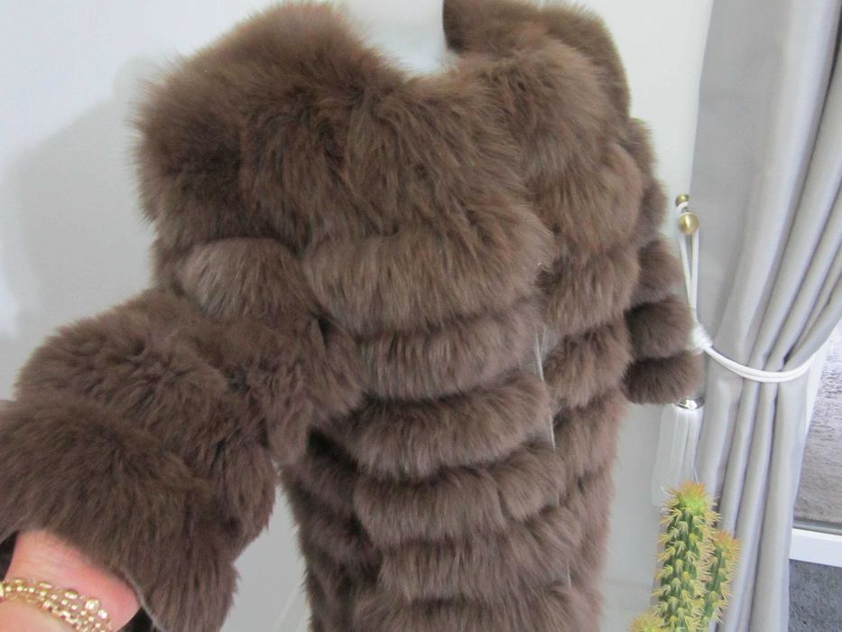 Futro naturalne z lisa jak nowe 3 w 1 płaszczyk, kurtka, kamizelka