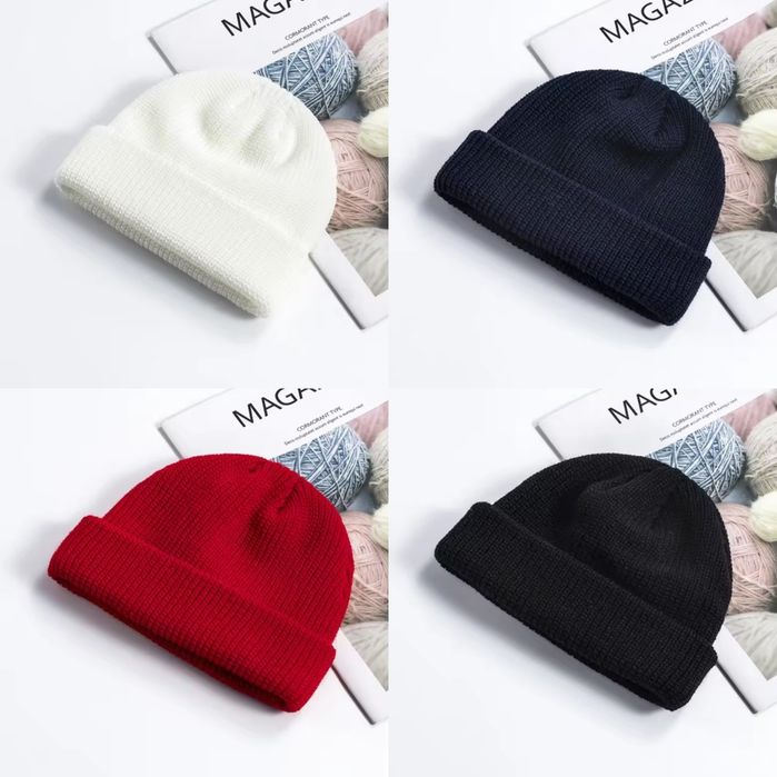 Коротка я шапка міні mini біні beanie докерка укороченая до ушей вух