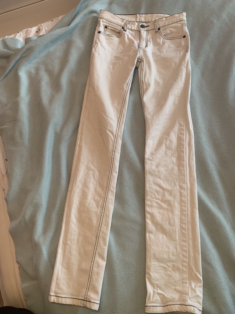 Białe spodnie rurki cheap monday 27/34 damskie ubrania rurki opener