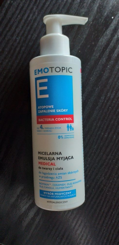 Emotopic micelarna emulsja myjąca medical do twarzy i ciała 190 ml AZS