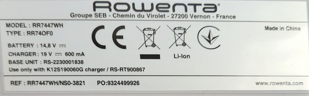 Rowenta 7447 60 серії робот пилосос