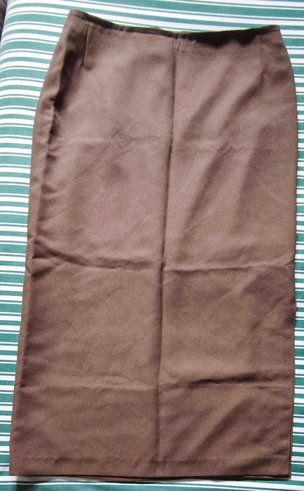 Elegante Saia comprida cor castanho chocolate - Tamanho 38