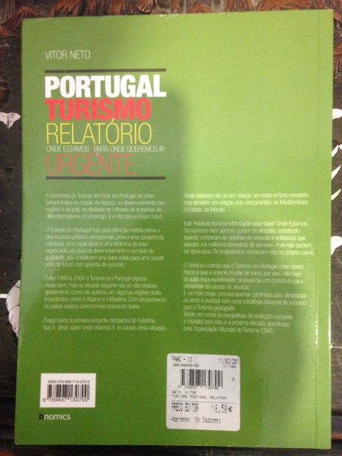 Portugal Turismo Ralatório Urgente Vitor Neto