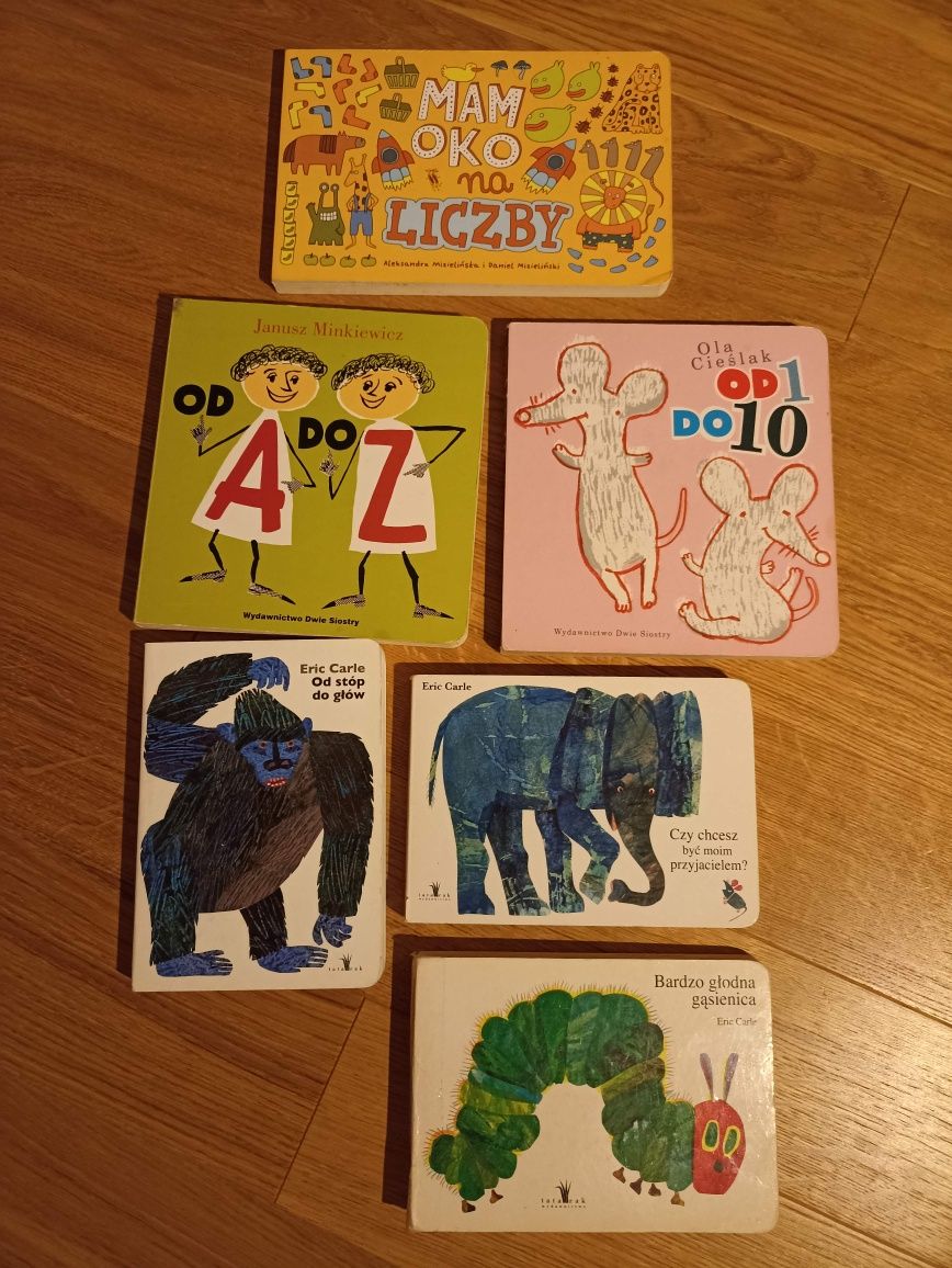 Zestaw książek Mam oko na liczby, od A do Z, od 1 do 10. Eric Carle.