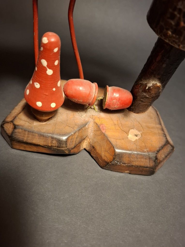 Figurka bociany drewno metal cepelia prl