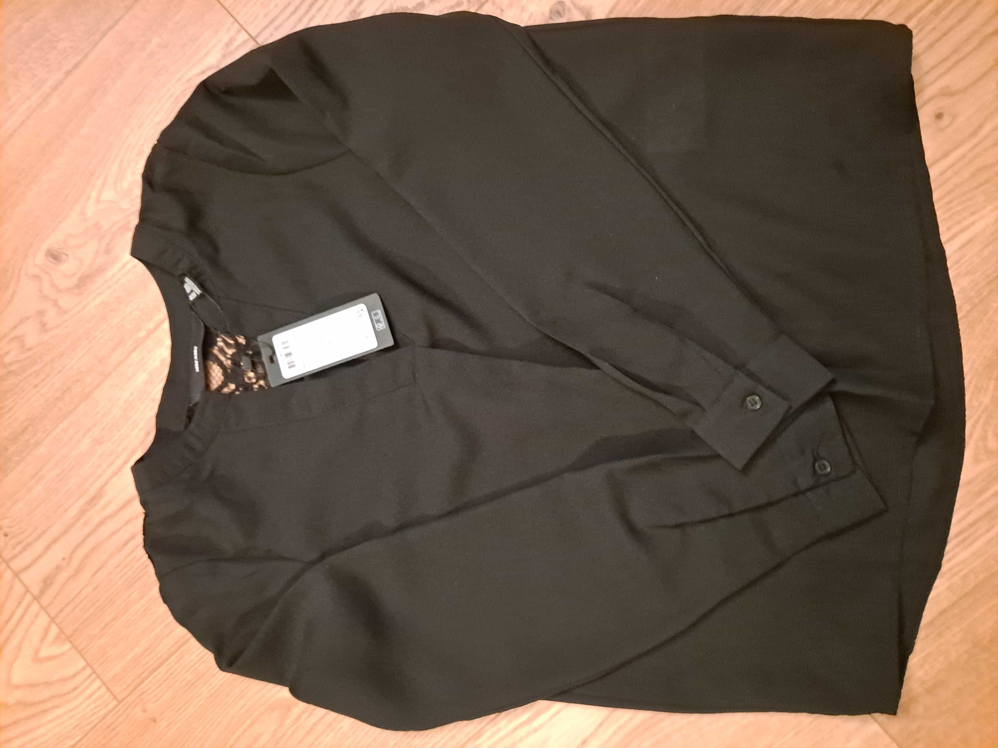 Vero moda czarna elegancka bluzka koronka