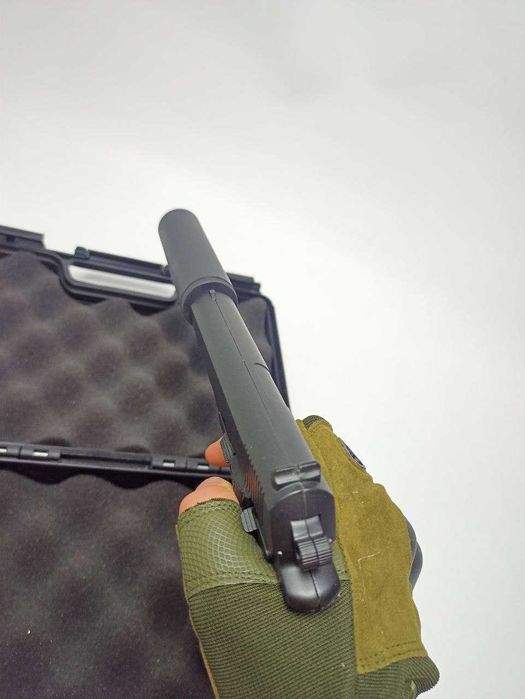 Металевий пістолет з глушником Colt на пульках залізний дитячий Іграшк