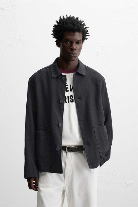 Лляна куртка ZARA L-XL