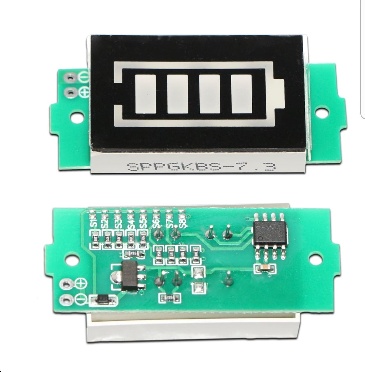 LED індикатор заряду акумулятора Li-ion 1S-8S 18650 (зелений колір)