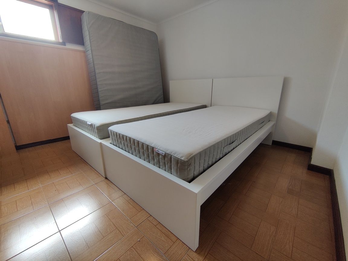 Cama Malm individual com colchão