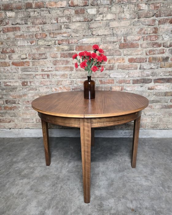 Stół okrągły rozkładany vintage prl po całkowitej renowacji