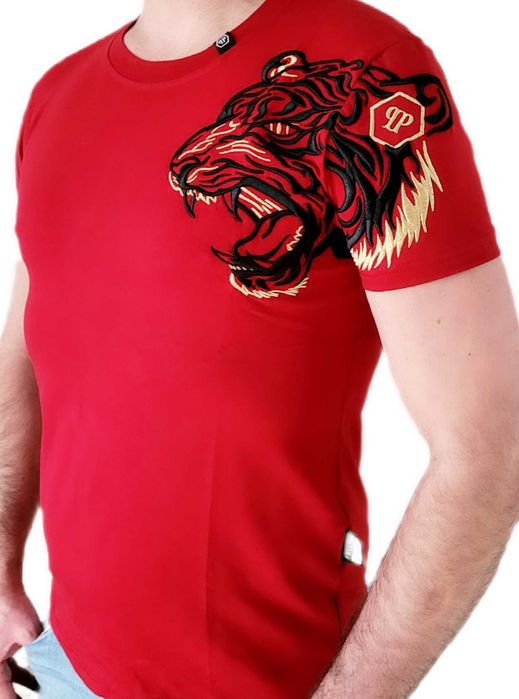 Philipp Plein T-shirt Koszulka Tiger Red