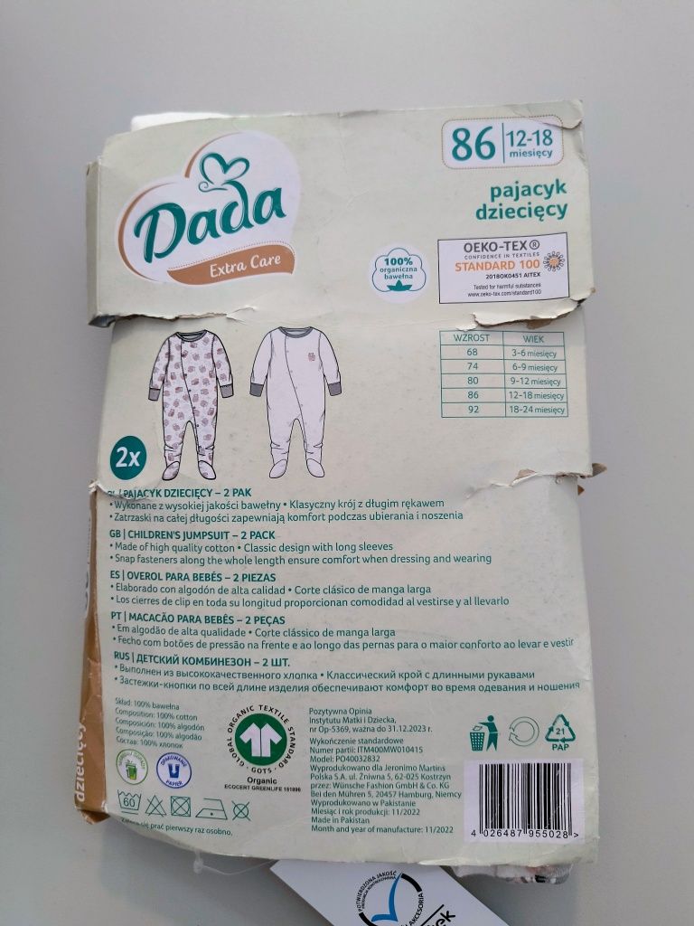 Pajacyk dziecięcy 2 pak Dada 86