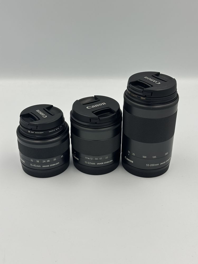 Canon m50 + obiektywy + baterie + filtry i wiele wiecej