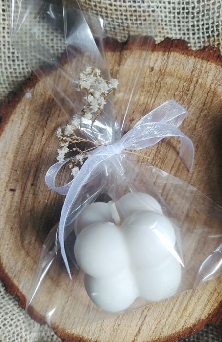 Świeczki bubble mini upominki podziękowania dla gości komunia ślub wes