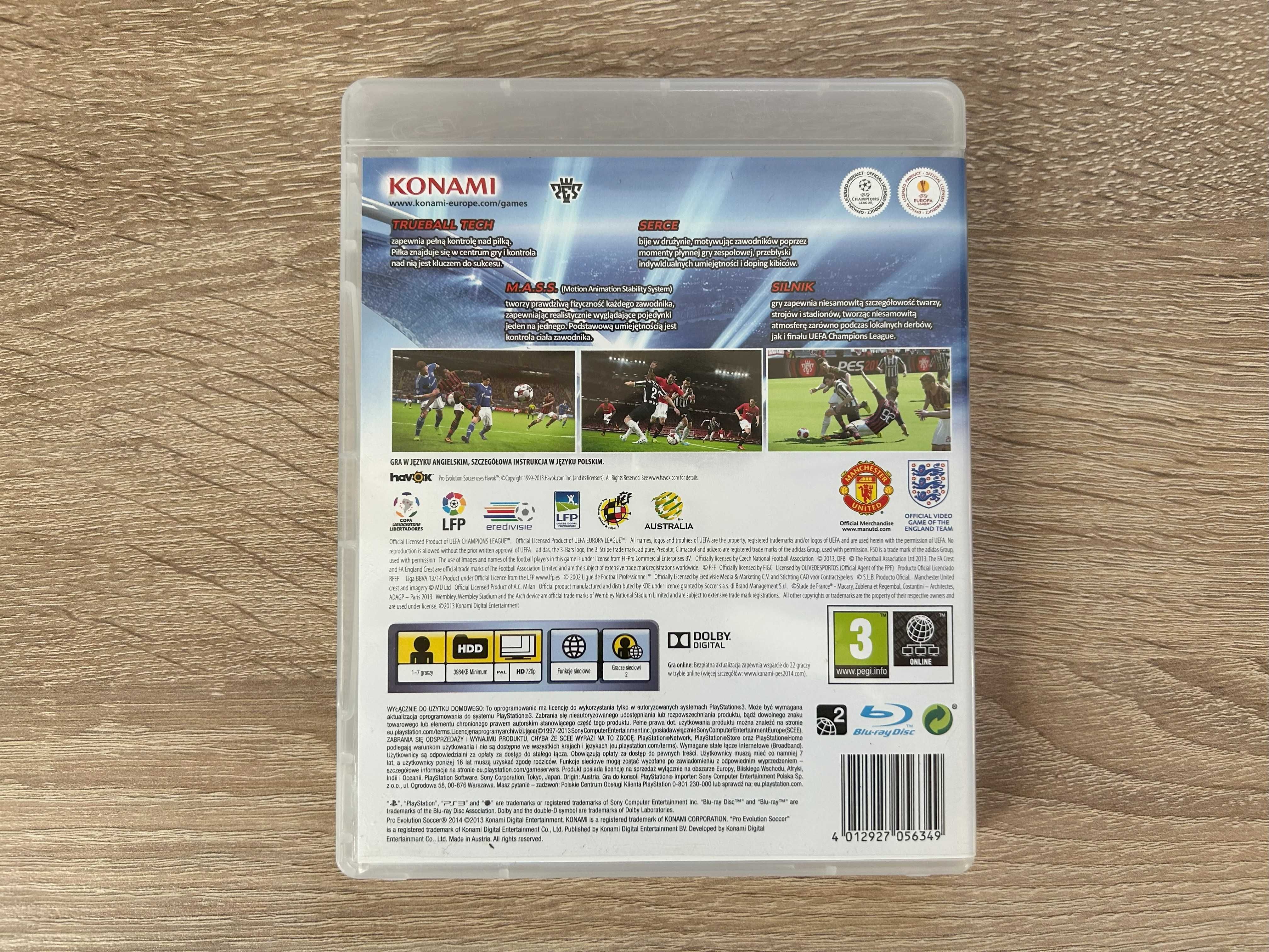 Pro Evolution Soccer 2014 (PES 2014)- PS3 - stan Używany, sprawny 100%