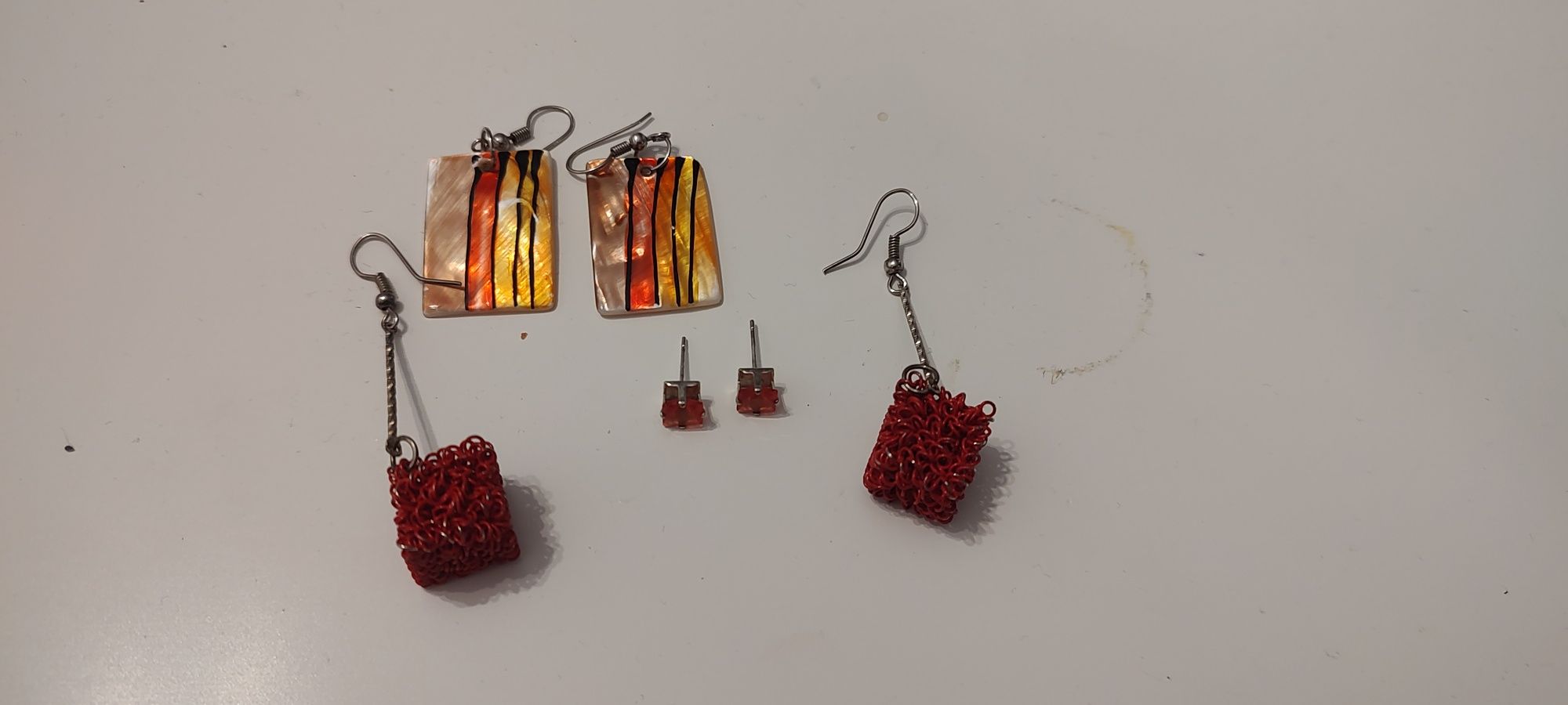 Kolczyki, czerwone, biżuteria ,h&m