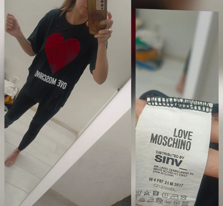Rewelacyjny t shirt live moschino hit wada czarna S/M premium