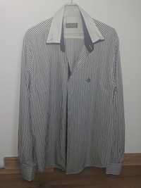 Koszula męska Denley Bolf XL biało-czarna elegancka
