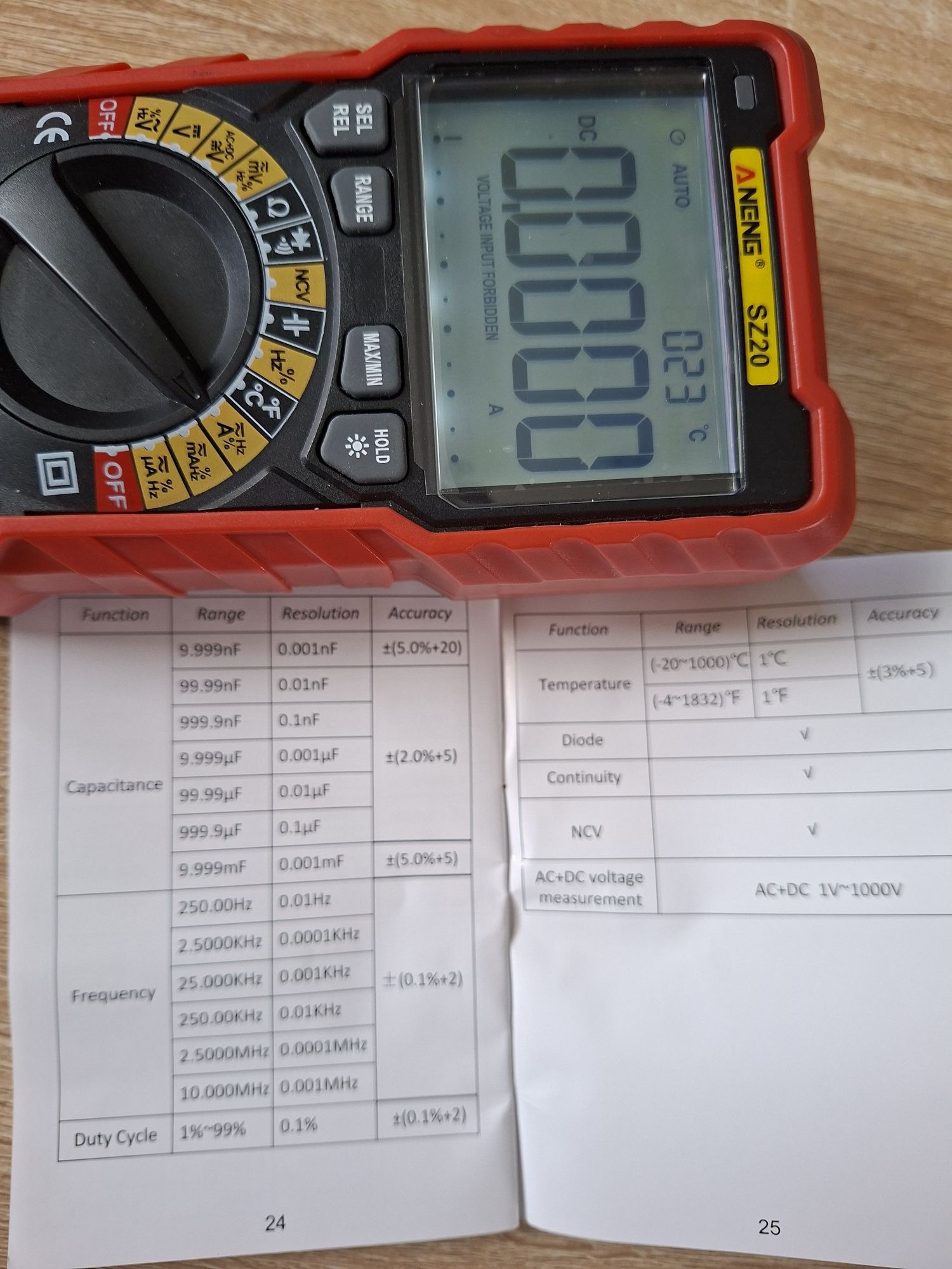 Digital multimetr Aneng sz20