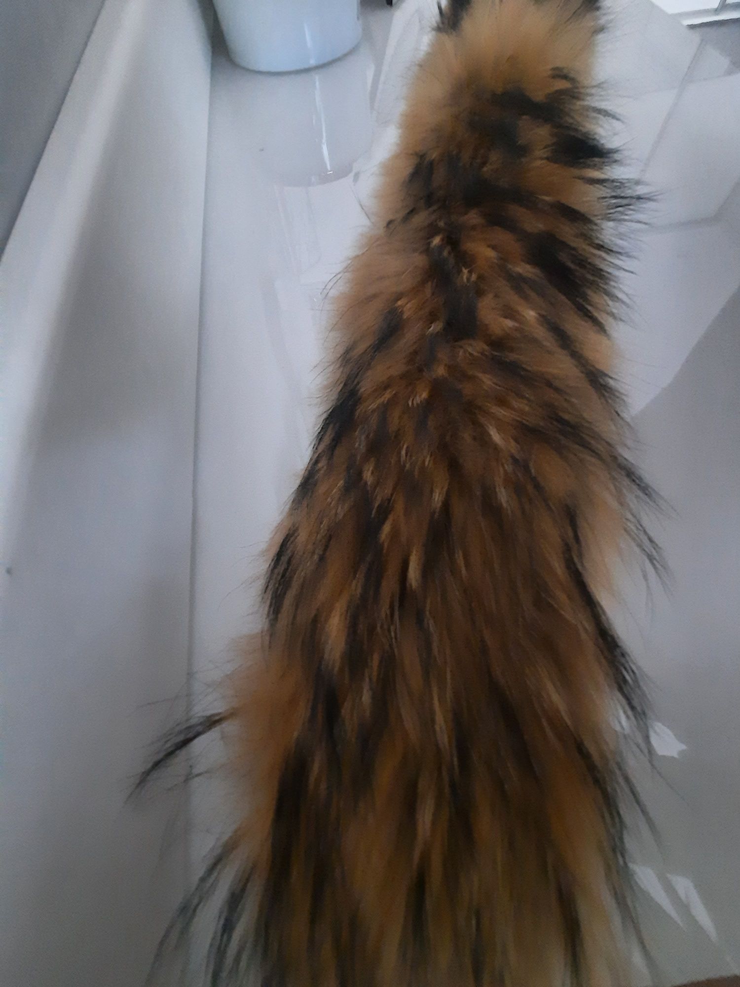 JENOT naturalny 82cm obszycie kaptura kołnierz przypinka dopinka