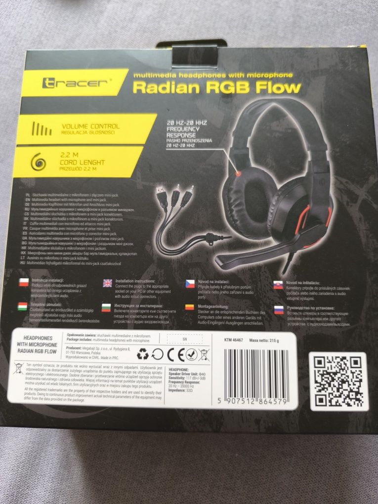 Słuchawki TRACER Gamezone Radian RGB - nowe
