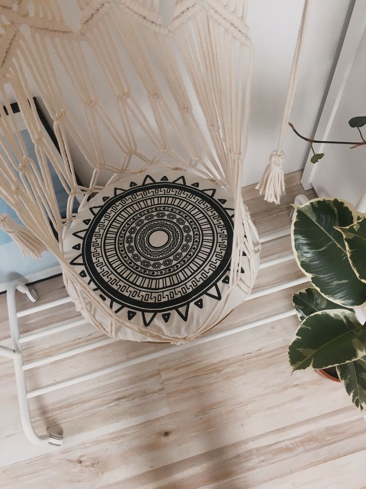 pleciony hamak dla kota huśtawka legowisko makrama boho diy