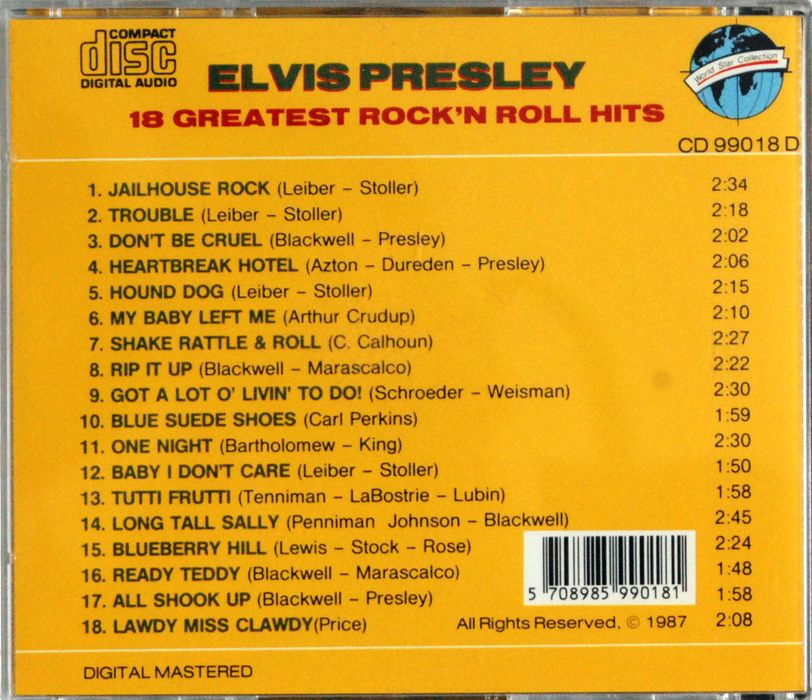 (CD) Elvis Presley - 18 Greatest Rock'n Roll Hits