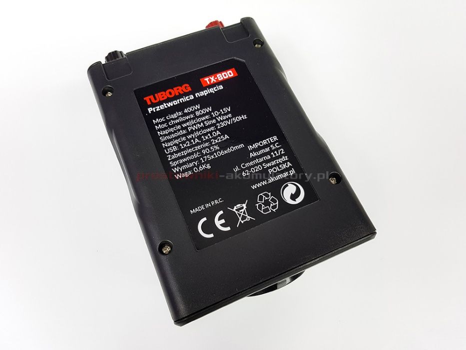 Przetwornica napię 12V 800W TX-800 LCD Sinus + kabel USB Wrocław